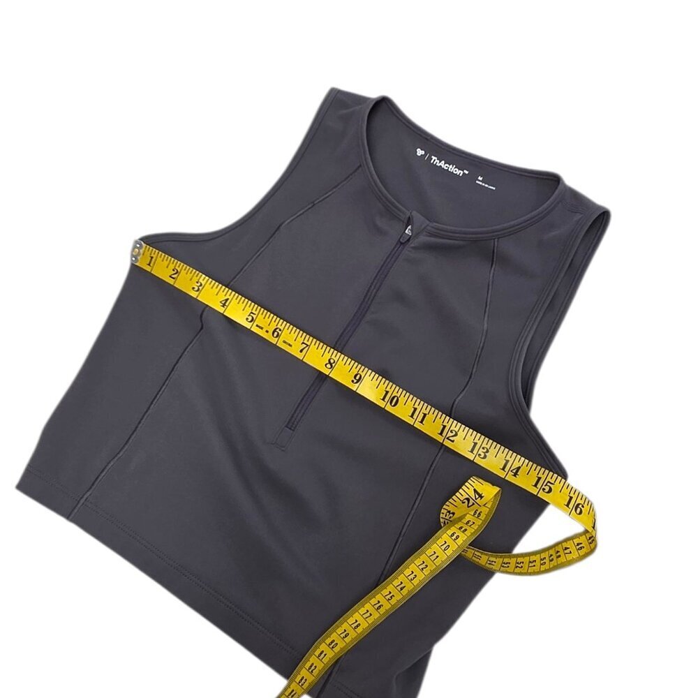 Aritzia TnAction Sleeveless Crop Tank, Zip Front, Grey, Soft, Athletic, Size M - Picture 4 of 6